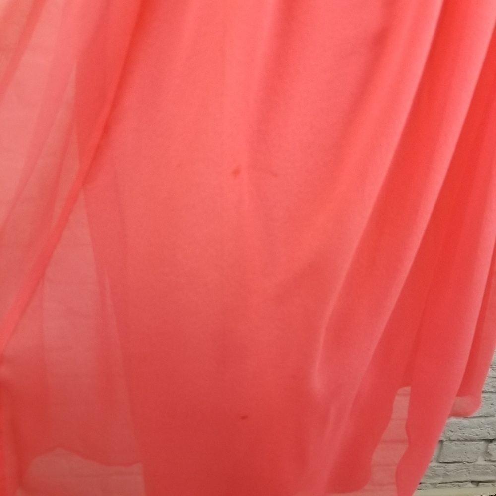 Diane Von Furstenberg coral strapless chiffon short dress women's size 2 Y2K - Picture 9 of 9